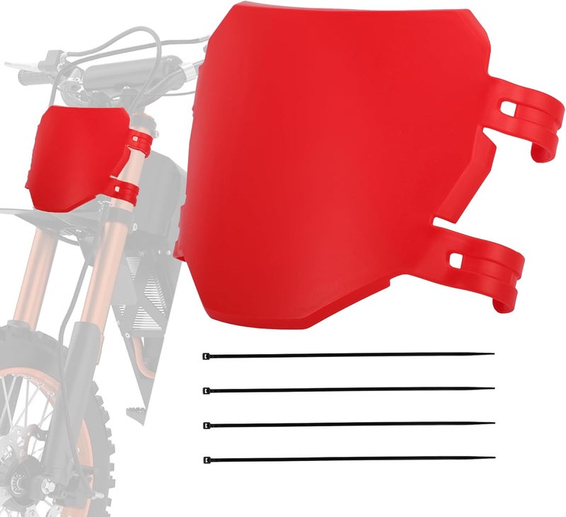 BAOUFF Front Number Plate for Ebike,8.78″*6.69″ Plate Replacement for Ridstar Q20/Tutti Soleil 01/Surron Light Bee/Talaria Sting MX3 MX4 MX5/E Ride Pro/Super 73/X160/X260-Red - Image 1